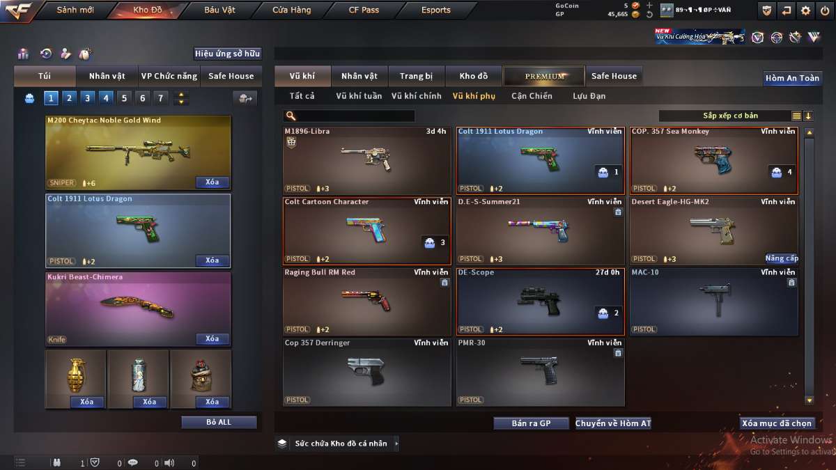shop acc cf uy tin gia re